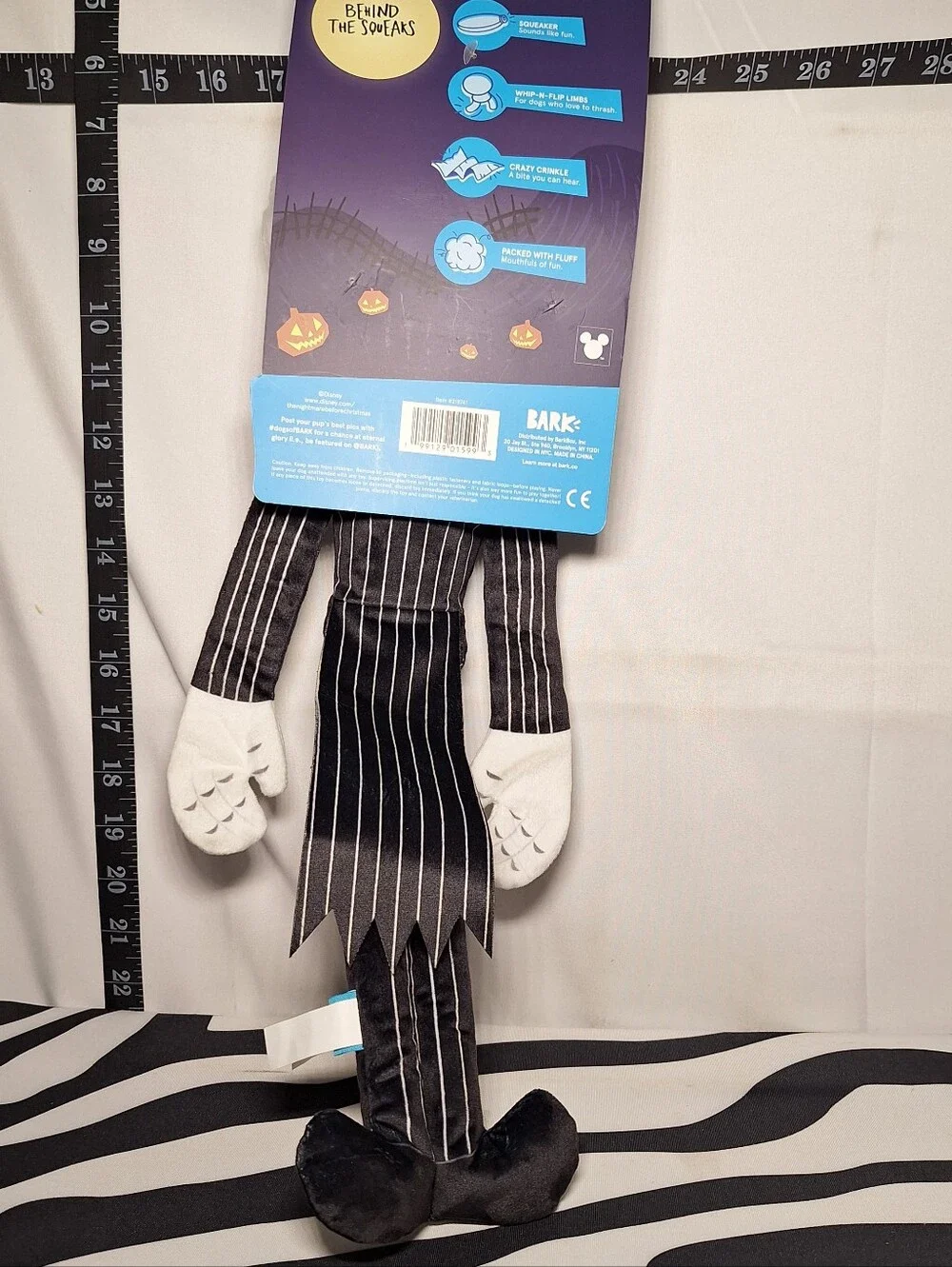 NWT Bark Nightmare Before Christmas Jack And Zero Dog Toys, 2 Toy All Dog Sizes